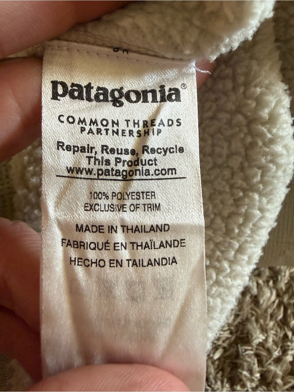 Patagonia Cream Quarter-Zip Fleece Pullover - Picture 7 of 8